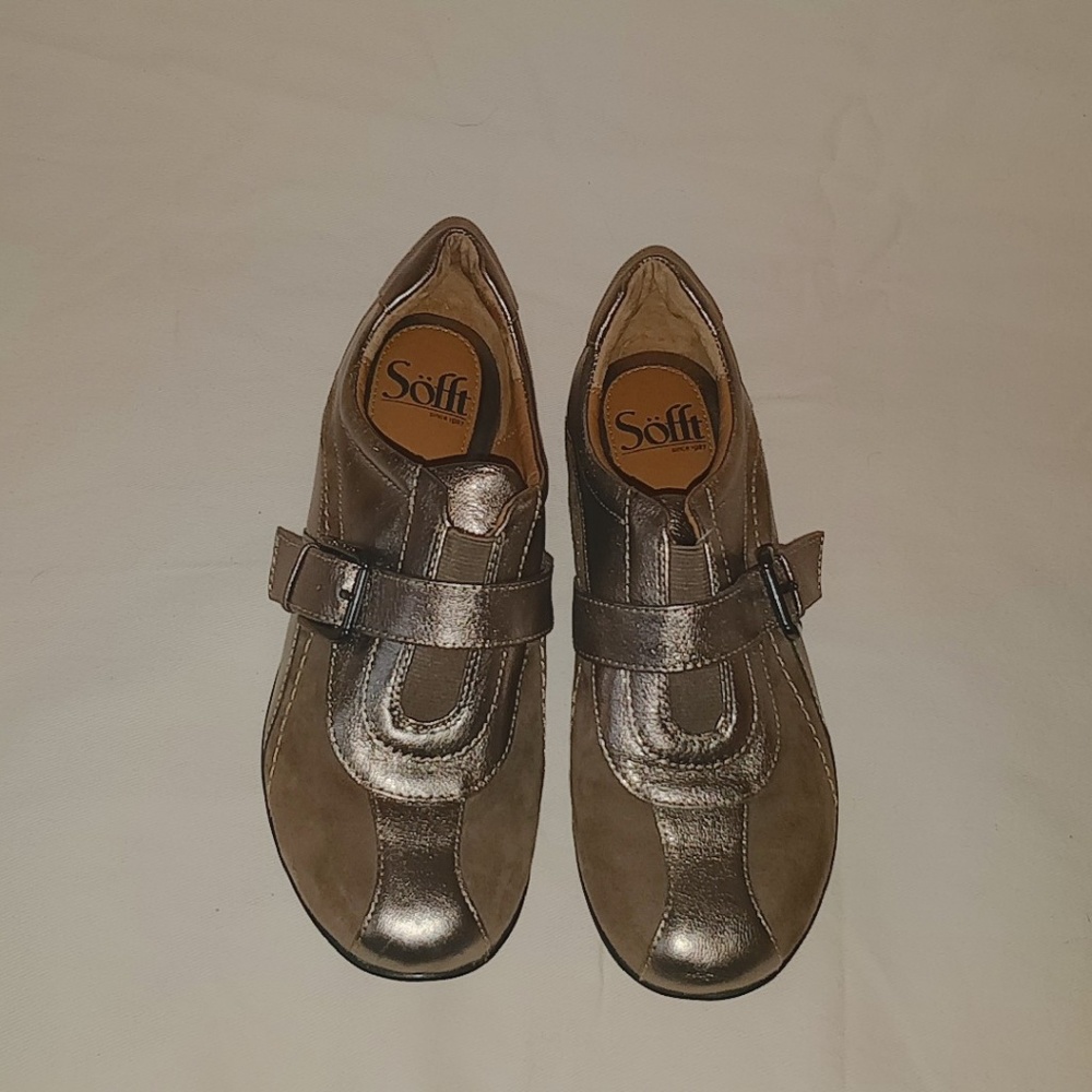 SOFFT Woment Brown/Metallic Leather Shoes